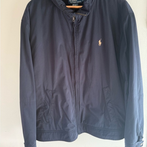 Men's Polo Ralph Lauren Jacket XL Navy Blue Full Zip Hooded - Picture 12 of 13